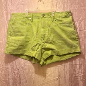 Wild Fable Green Denim Checkered Shorts Plus Size 18